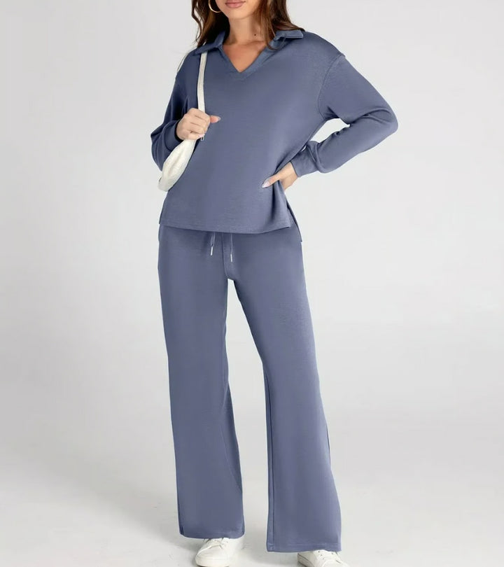Zandra™ Set Deux Pièces avec Pantalons Évasés