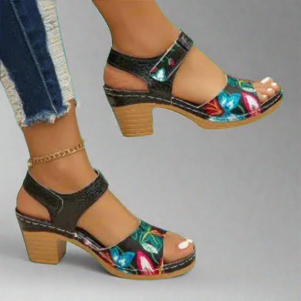 Malika™ Sandales Peep-Toe Élégantes