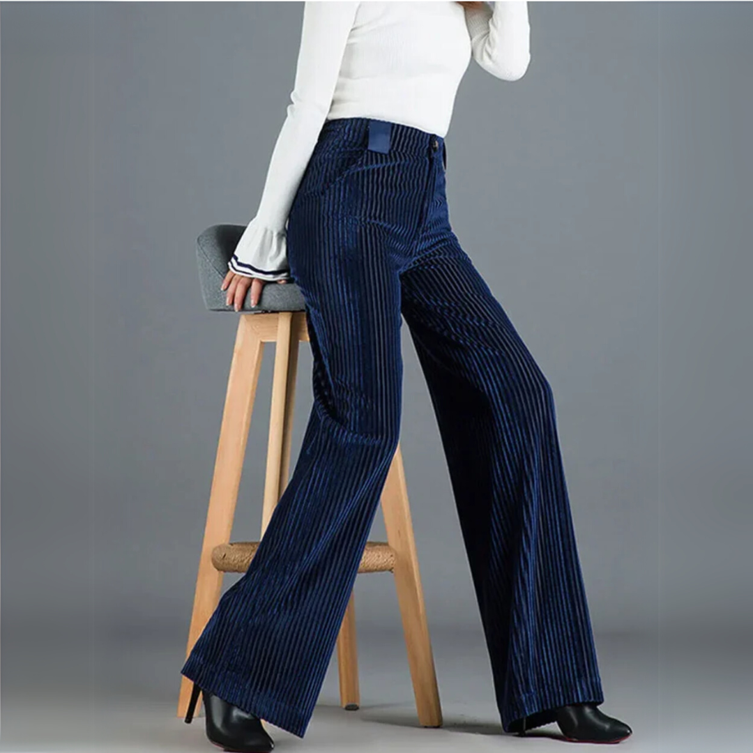 Agnès™ Pantalon Évasé en Velours Côtelé