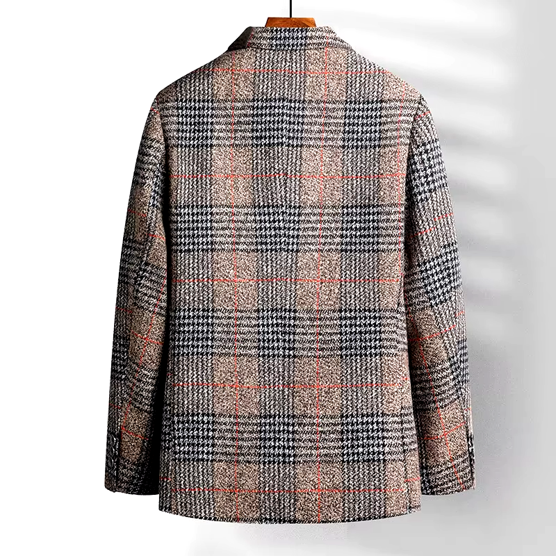 Patrice™ Manteau Élégant en Laine à Motif Glen Plaid