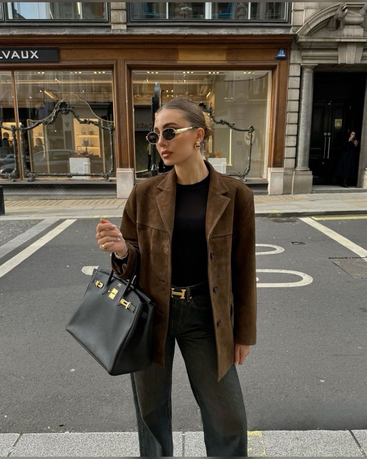 Hanna™ Veste Suédine Élégance