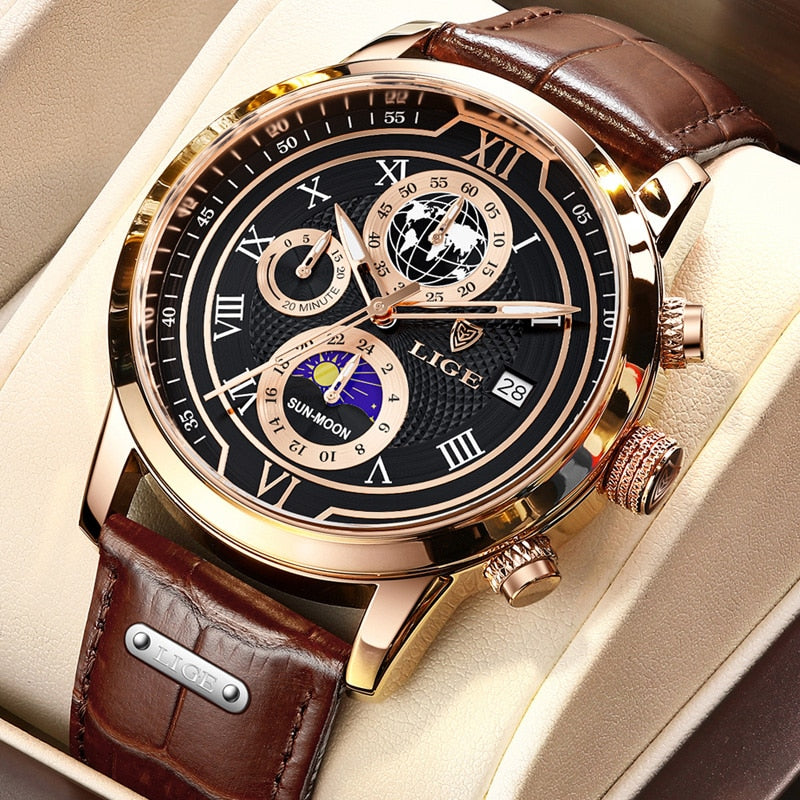 Nolan™ Montre Chronographe en Cuir de Première Qualité