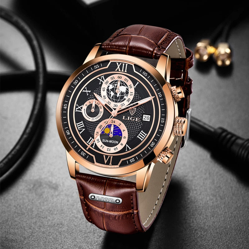 Nolan™ Montre Chronographe en Cuir de Première Qualité