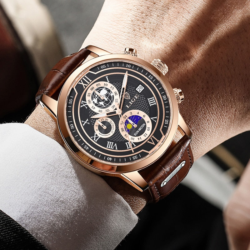Nolan™ Montre Chronographe en Cuir de Première Qualité