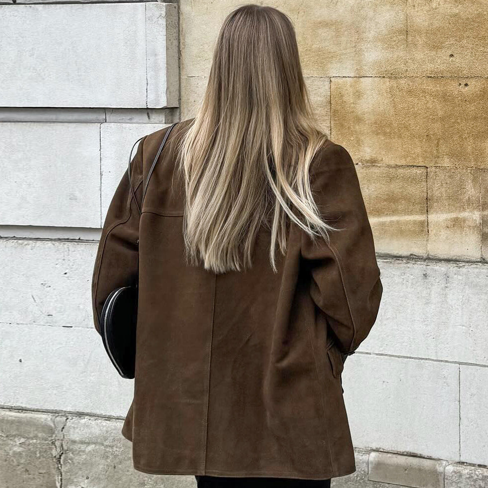 Hanna™ Veste Suédine Élégance