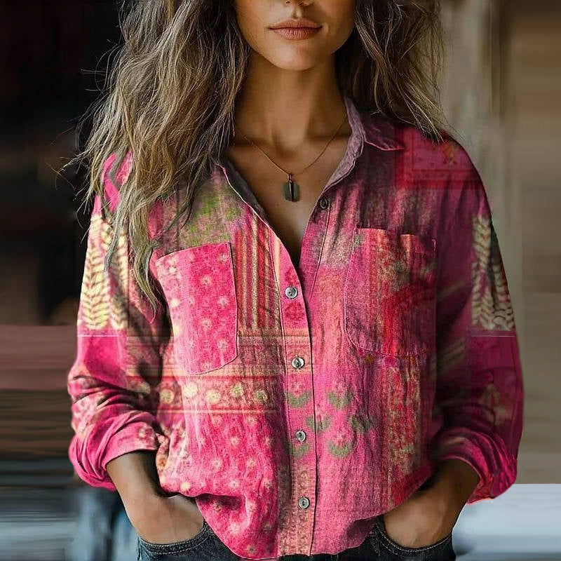 Thaïna™ Chemisier Imprimé Vintage