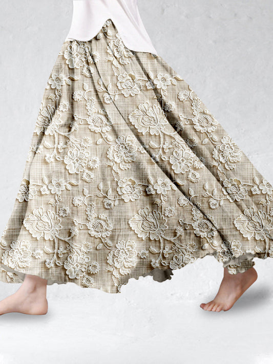 Lina™ Jupe Maxi à Imprimé Dentelle Pétales