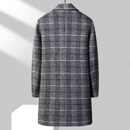 Dominique™ Manteau en Laine à Carreaux Classique