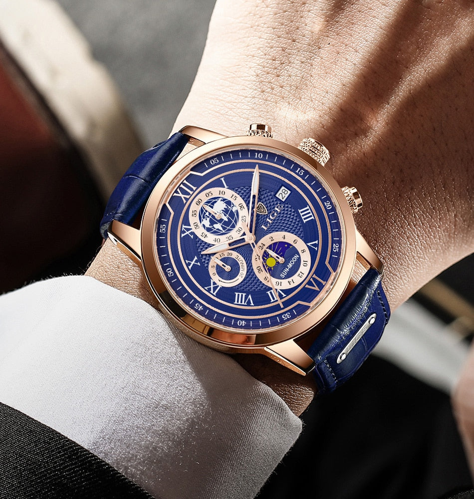 Nolan™ Montre Chronographe en Cuir de Première Qualité