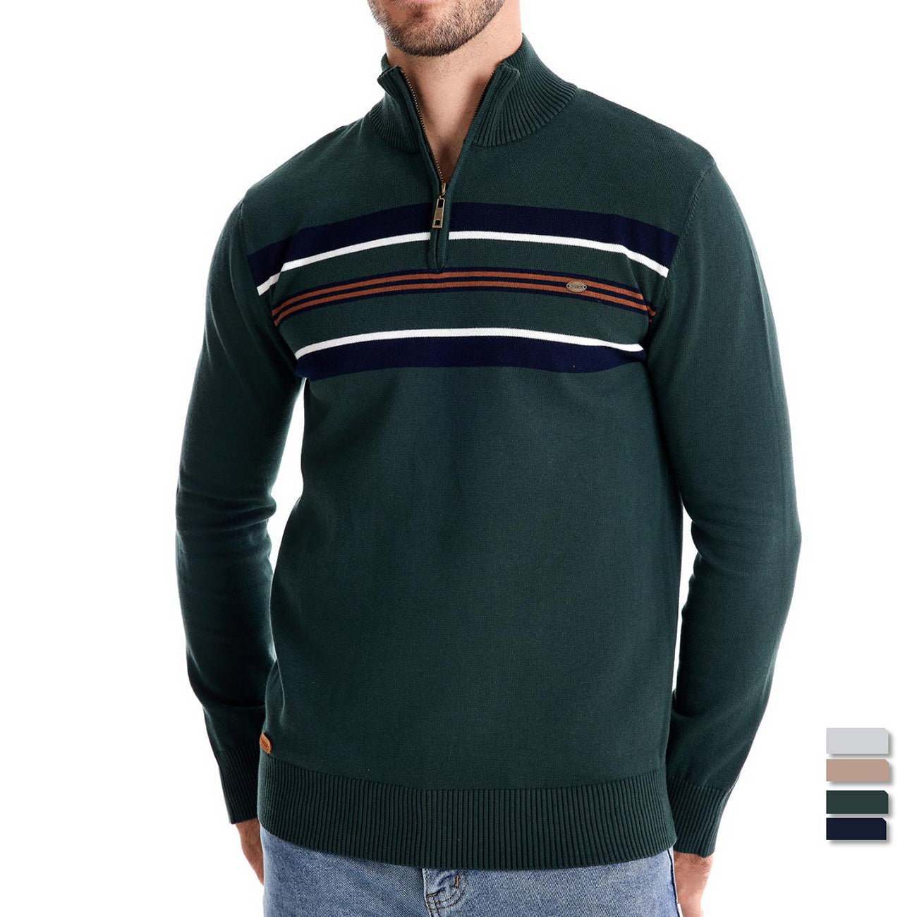 Benny™ Pull Zippé à Rayures