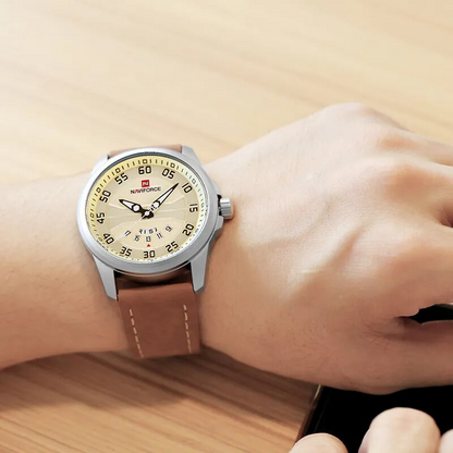 Antonius™ Montre Élégante en Quartz avec Bracelet en Cuir
