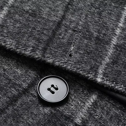 Dominique™ Manteau en Laine à Carreaux Classique