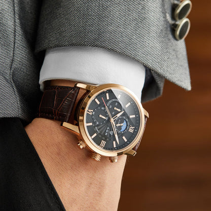 Corby™ Montre en Cuir Luxueuse