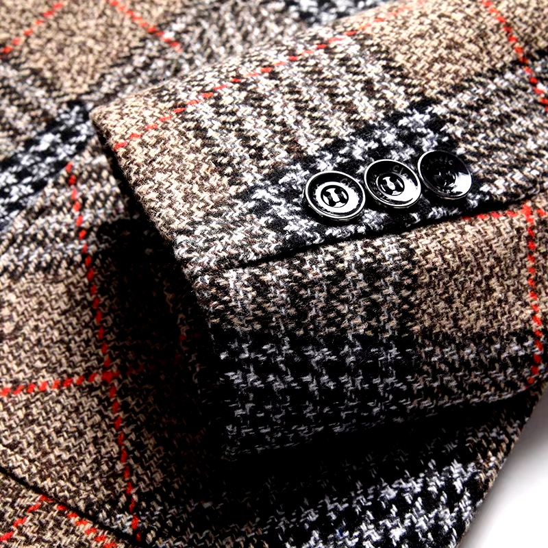 Patrice™ Manteau Élégant en Laine à Motif Glen Plaid