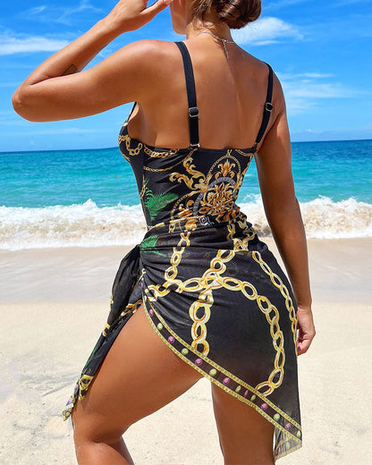 Estelle™ Push-up Maillot Une-pièce avec Jupe de Plage