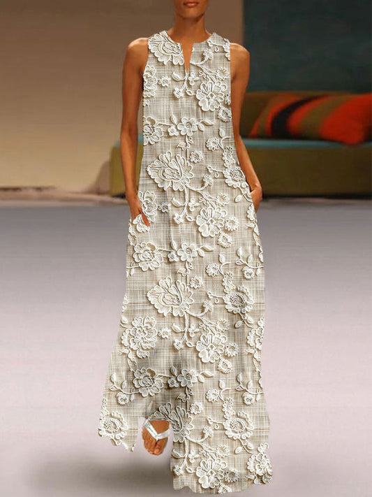 Manuela™ Robe à Imprimé Dentelle