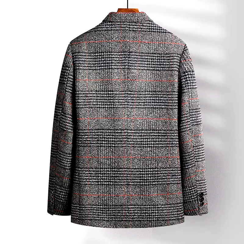 Patrice™ Manteau Élégant en Laine à Motif Glen Plaid