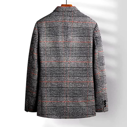 Patrice™ Manteau Élégant en Laine à Motif Glen Plaid