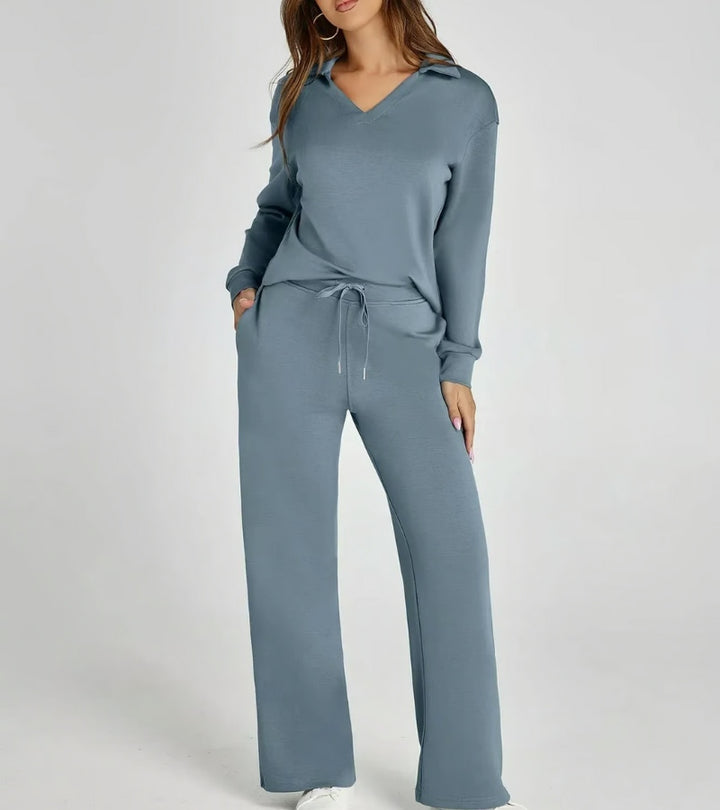 Zandra™ Set Deux Pièces avec Pantalons Évasés