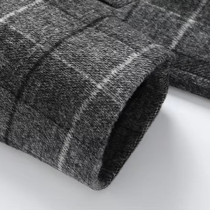 Dominique™ Manteau en Laine à Carreaux Classique