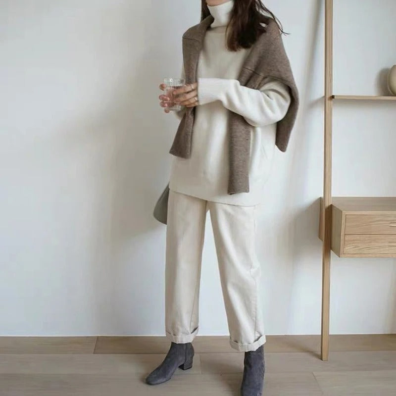 Sara™ Pull Col Roulé Décontracté