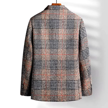 Patrice™ Manteau Élégant en Laine à Motif Glen Plaid