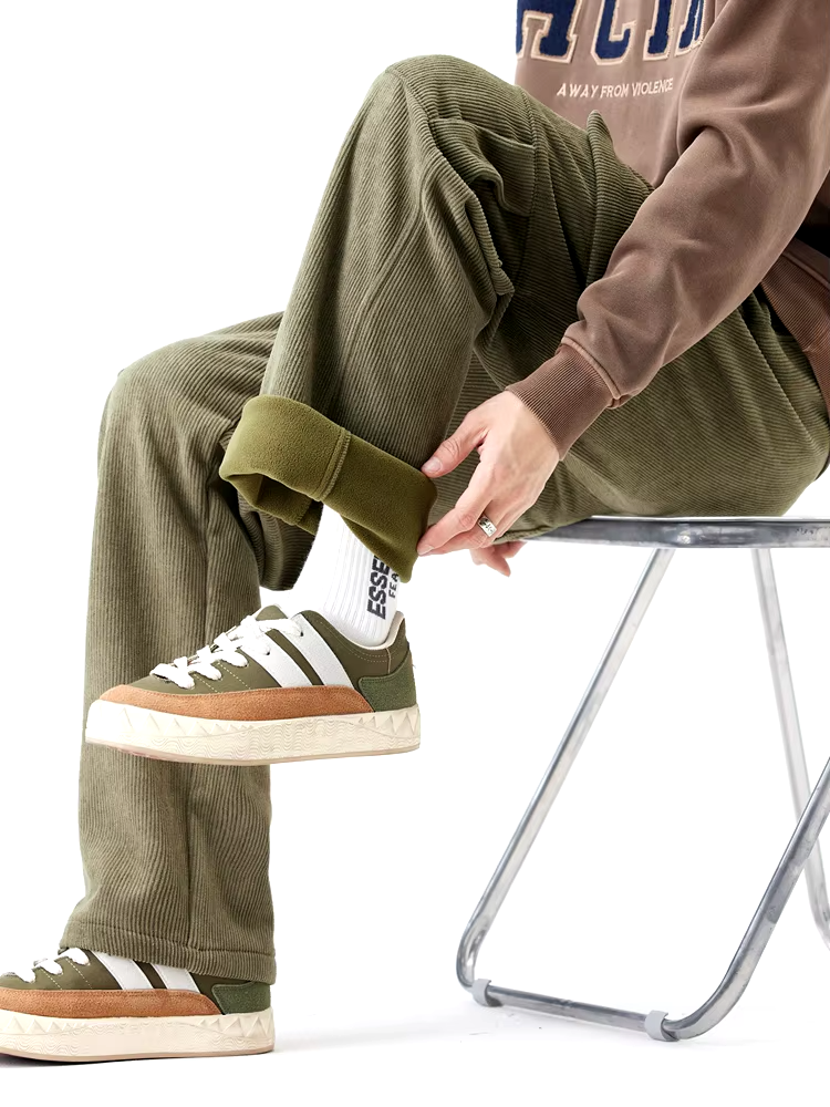 Thibault™ Pantalon Chaud en Velours Côtelé Doublé Polaire