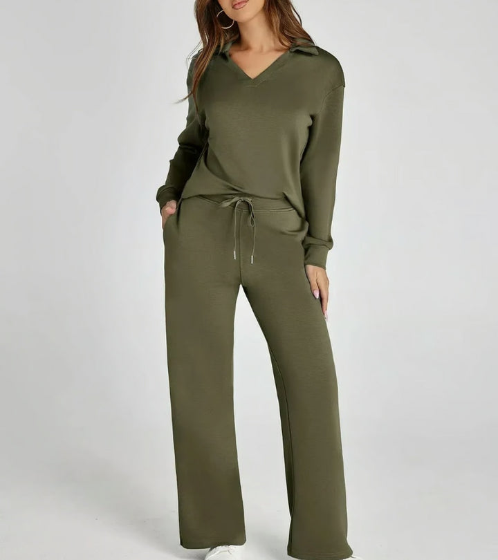 Zandra™ Set Deux Pièces avec Pantalons Évasés