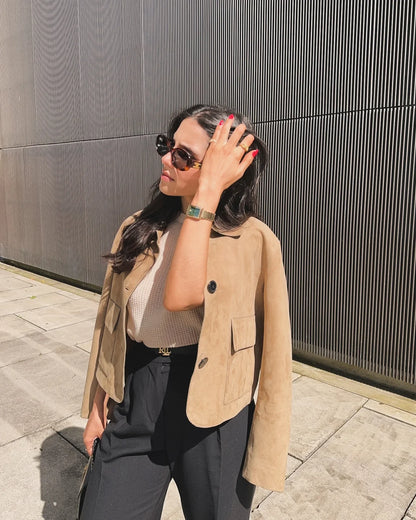 Hanna™ Veste Suédine Élégance