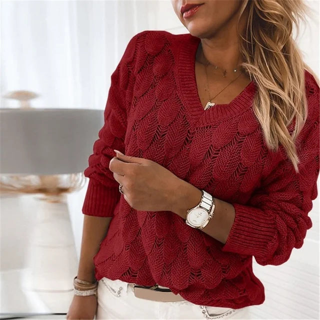 Catherine™ Élégante Chemise en Coton à Col en V