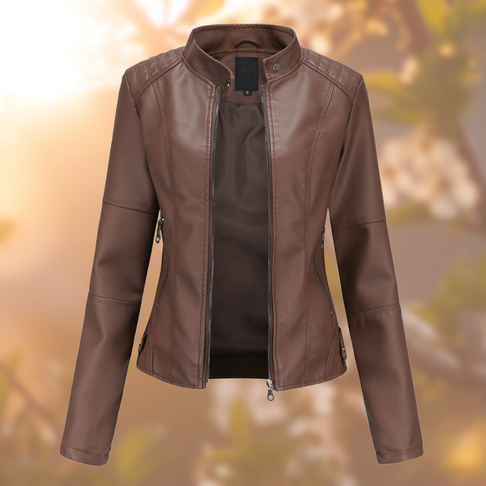 Caryl™ Veste en Cuir Élégante