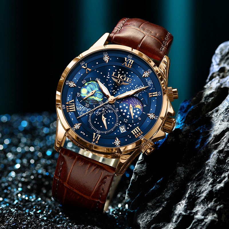 Ryan™ Élégante Montre à Phases de Lune
