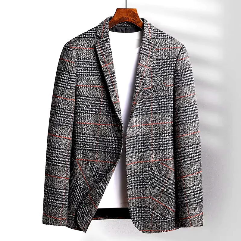Patrice™ Manteau Élégant en Laine à Motif Glen Plaid