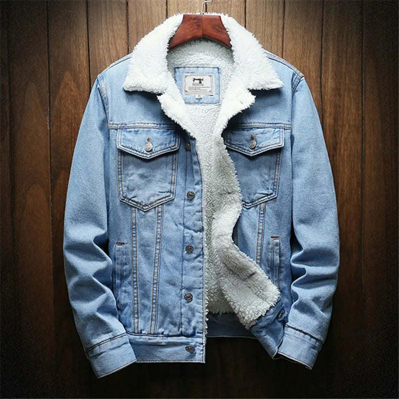 Antoine™ Veste en Jean Doublée de Fausse Fourrure