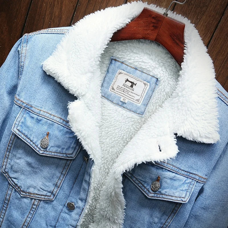 Antoine™ Veste en Jean Doublée de Fausse Fourrure