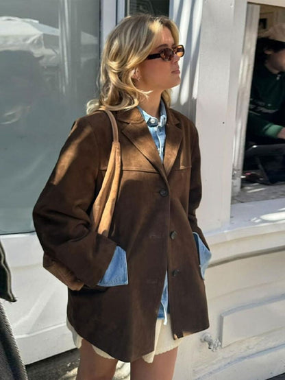 Hanna™ Veste Suédine Élégance
