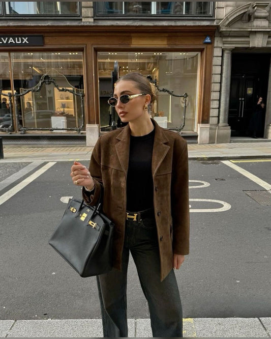 Hanna™ Veste Suédine Élégance