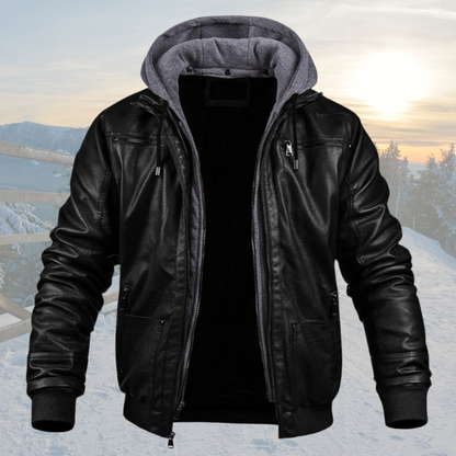 Bernard™ Veste d'hiver Élégante en Cuir Véritable