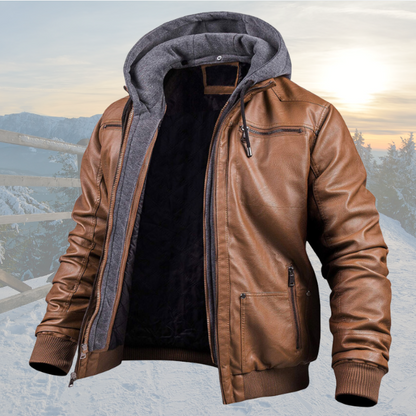 Bernard™ Veste d'hiver Élégante en Cuir Véritable