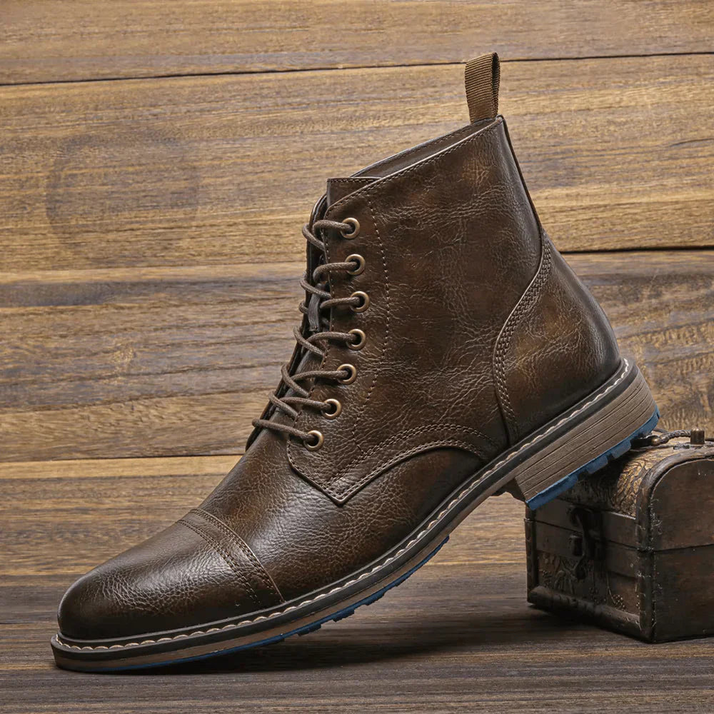 Gédéon™ Bottes en Cuir au Design Moderne