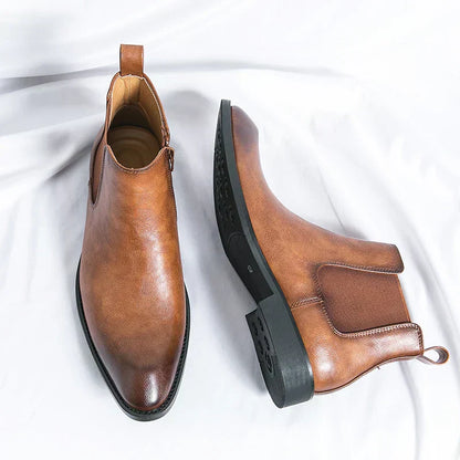 Stéphane™ Bottines Chelsea en Cuir avec Fermeture Éclair
