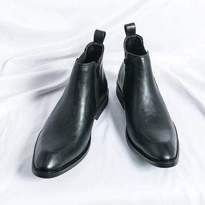 Stéphane™ Bottines Chelsea en Cuir avec Fermeture Éclair
