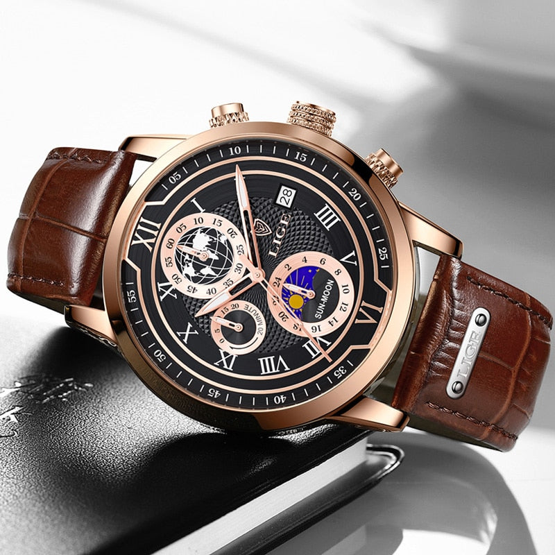 Nolan™ Montre Chronographe en Cuir de Première Qualité