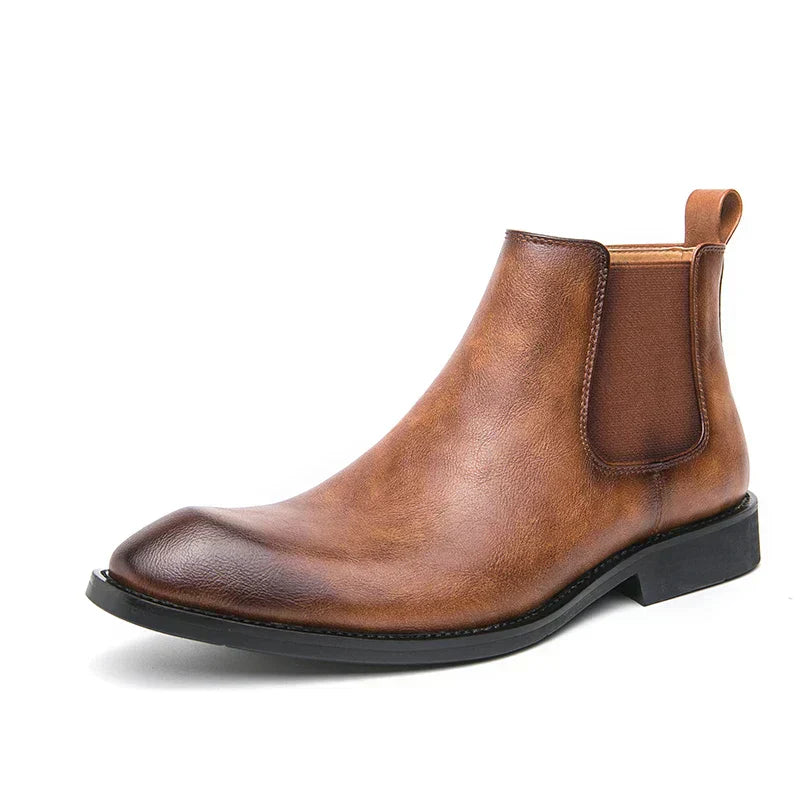 Stéphane™ Bottines Chelsea en Cuir avec Fermeture Éclair