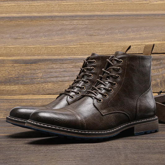Gédéon™ Bottes en Cuir au Design Moderne