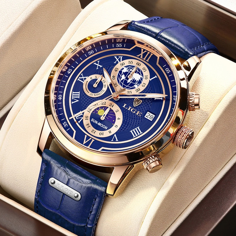 Nolan™ Montre Chronographe en Cuir de Première Qualité