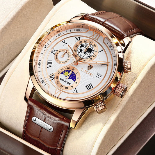 Nolan™ Montre Chronographe en Cuir de Première Qualité