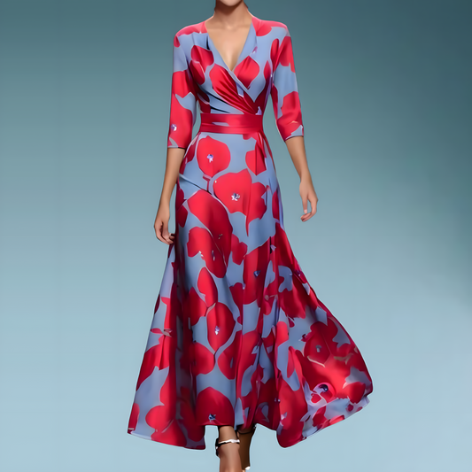 Caroline™ Robe Élégante Croisée au Charme Intemporel