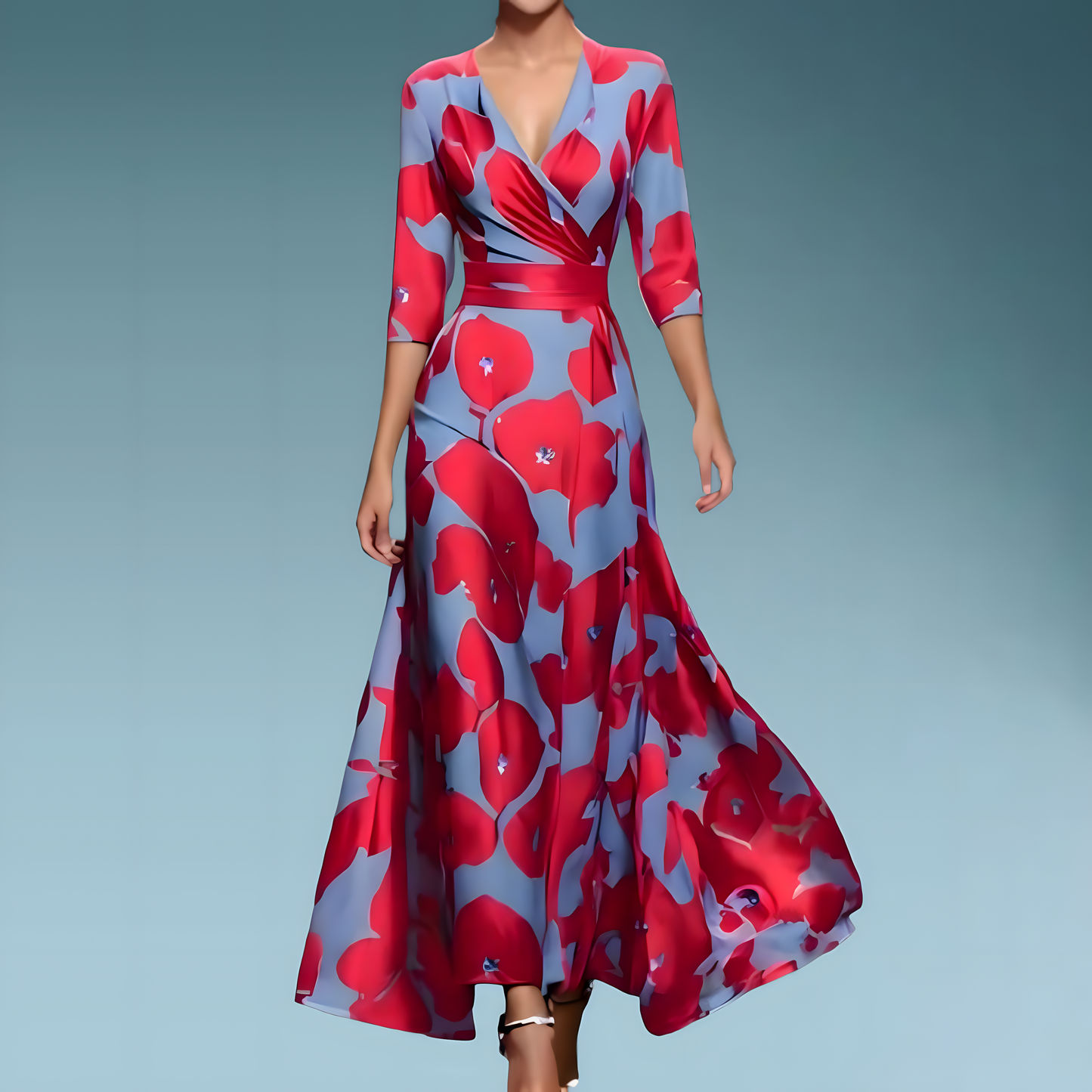 Caroline™ Robe Élégante Croisée au Charme Intemporel