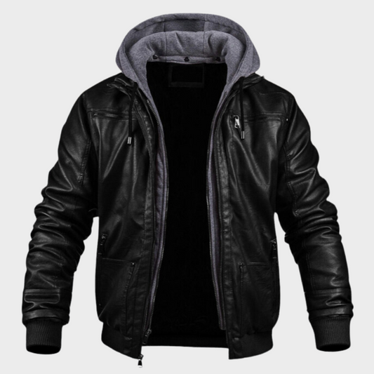 Bernard™ Veste d'hiver Élégante en Cuir Véritable